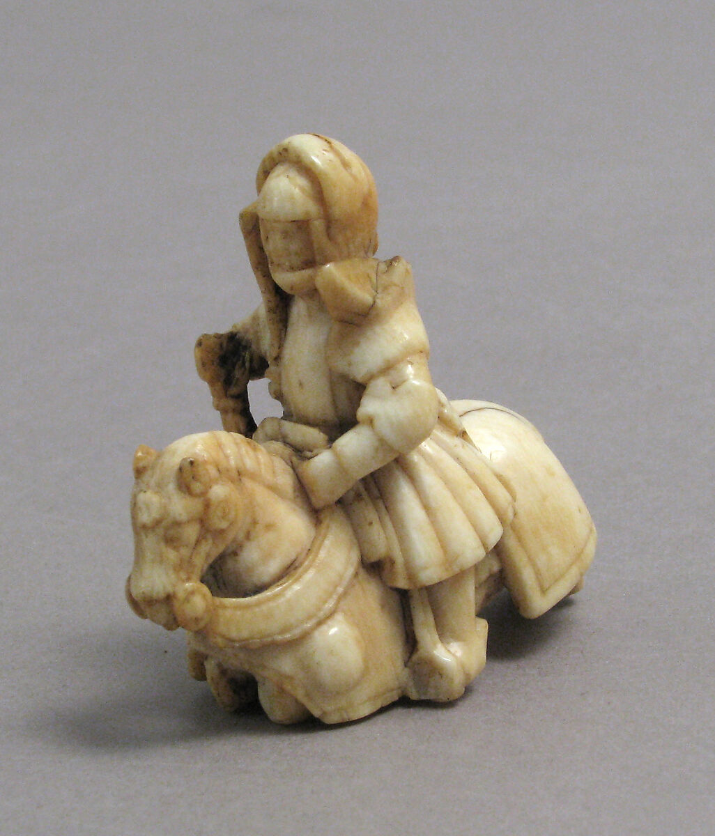 Chess Piece in the Form of a Knight, Ivory (elephant), Western European, possibly Germany or England