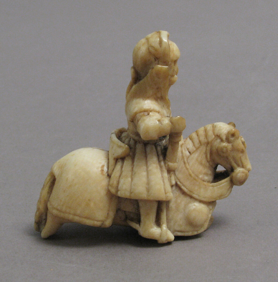 Chess Piece in the Form of a Knight, Ivory (elephant), Western European, possibly Germany or England