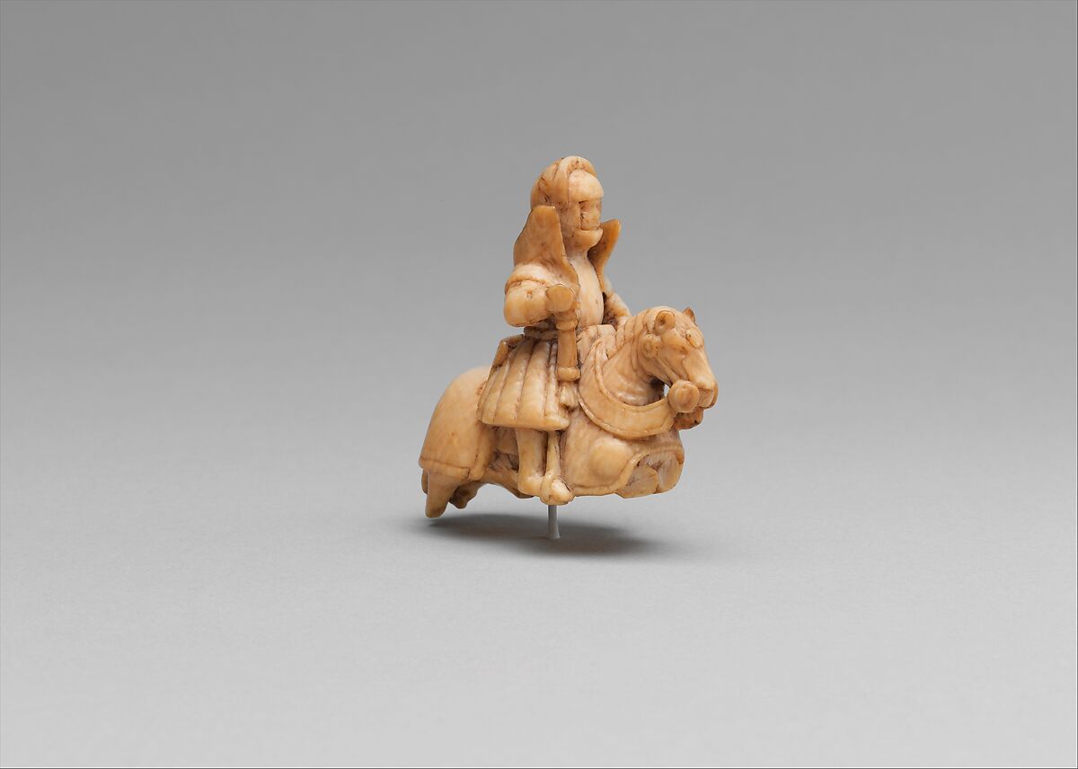 Chess Piece in the Form of a Knight, Ivory (elephant), Western European, possibly Germany or England