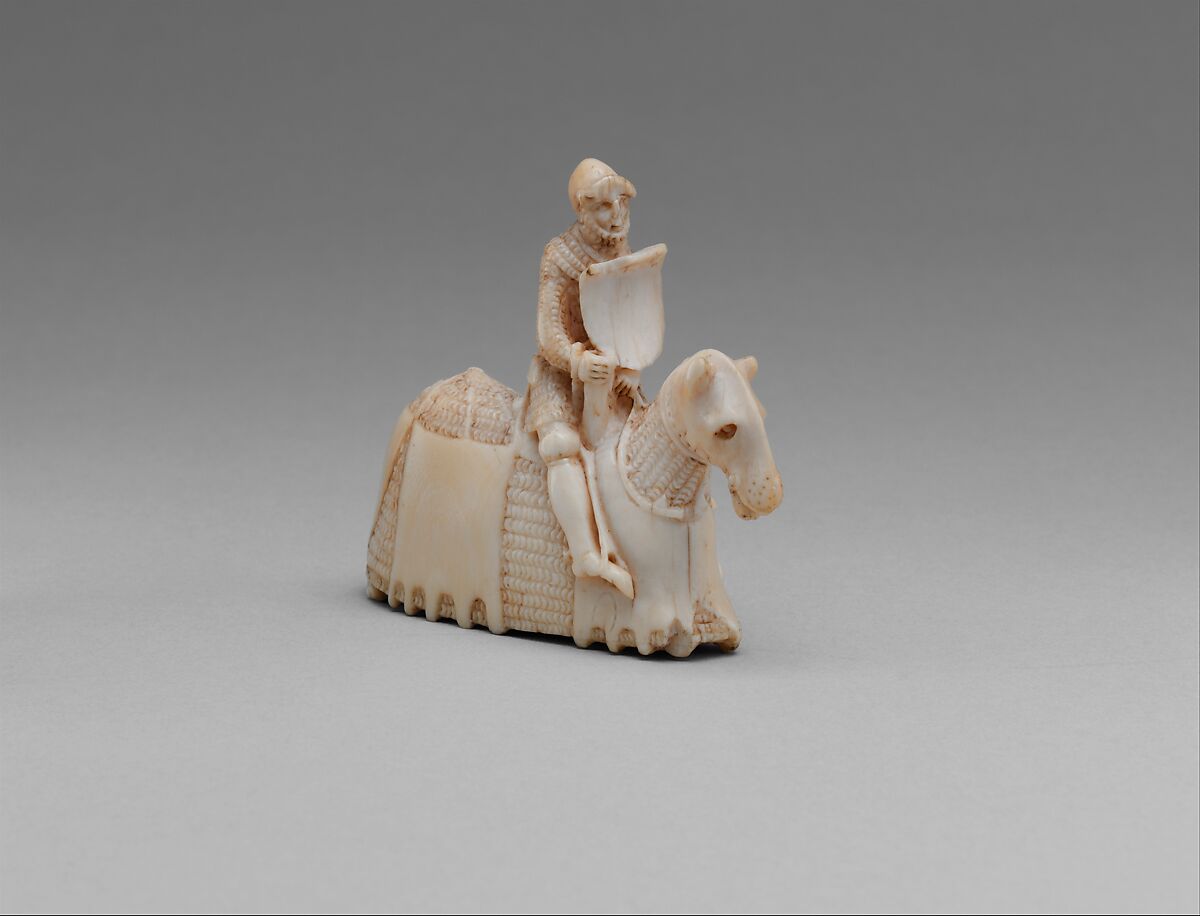 Chess Piece in the Form of a Knight, Ivory (elephant), Western European, possibly England