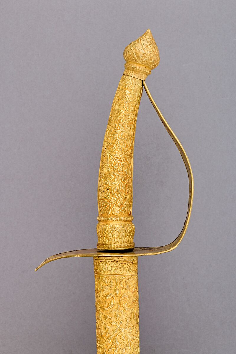 Royal Presentation Sword, Gold, steel, wood, Thai