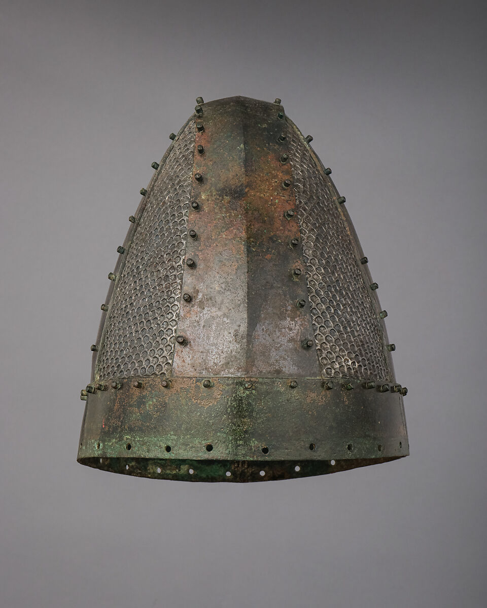 Helmet, Bronze, silver, iron, Mesopotamian or Iranian 