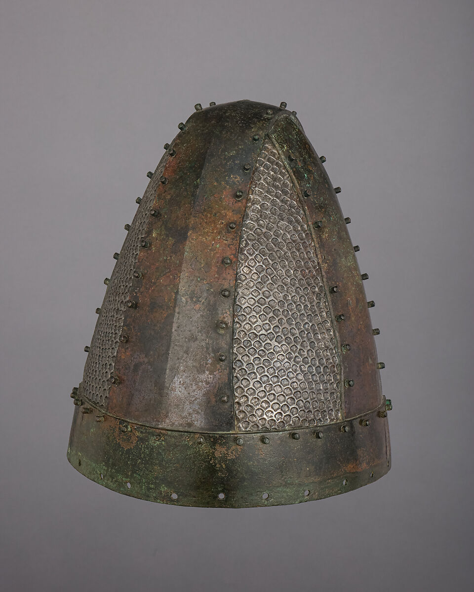 Helmet, Bronze, silver, iron, Mesopotamian or Iranian
