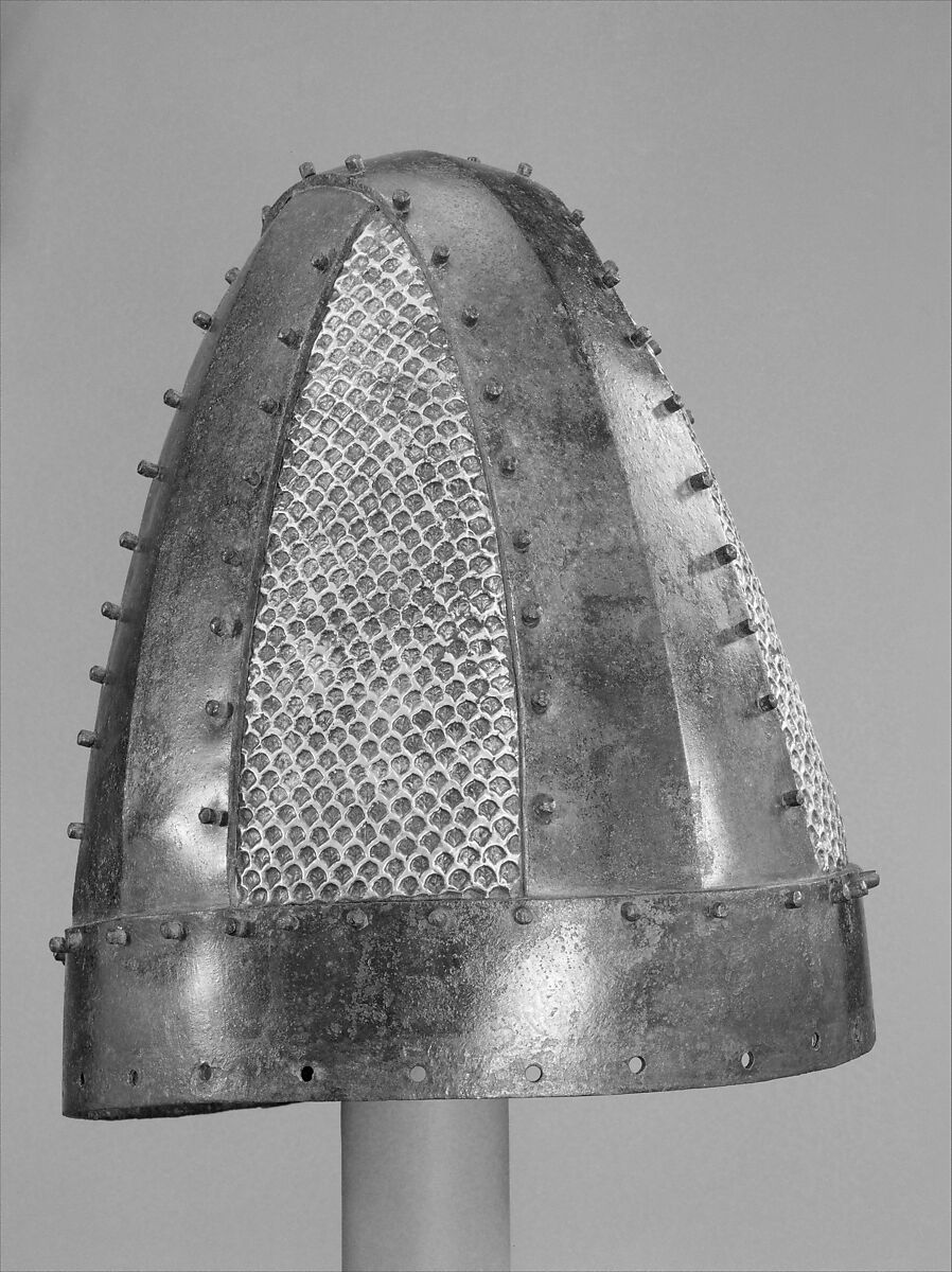 Helmet, Bronze, silver, iron, Mesopotamian or Iranian