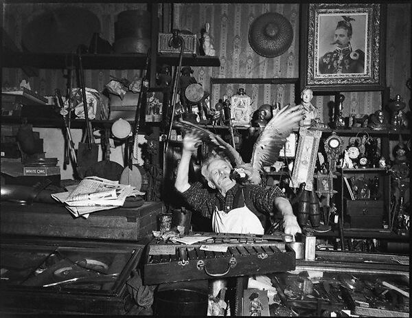 [Junk Shop Owner with Parrot on Shoulder, Williamsburg, Brooklyn], Walker Evans (American, St. Louis, Missouri 1903–1975 New Haven, Connecticut), Film negative 
