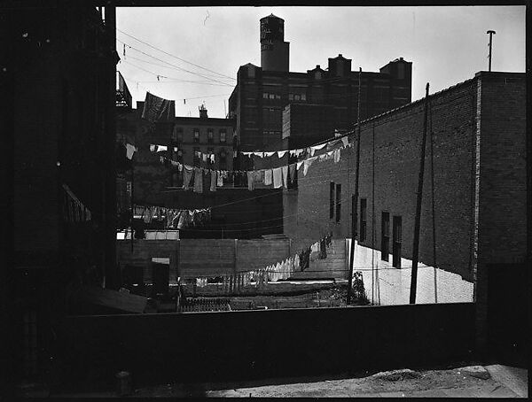 [Backyards of Apartment Buildings with Clotheslines, New York City], Walker Evans (American, St. Louis, Missouri 1903–1975 New Haven, Connecticut), Film negative 