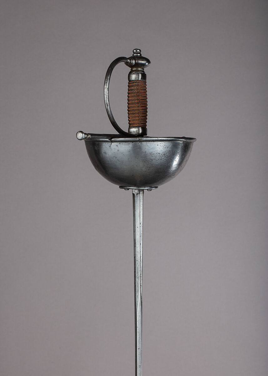 Cup-Hilted Rapier, Steel, copper wire, velvet, Spanish, Toledo