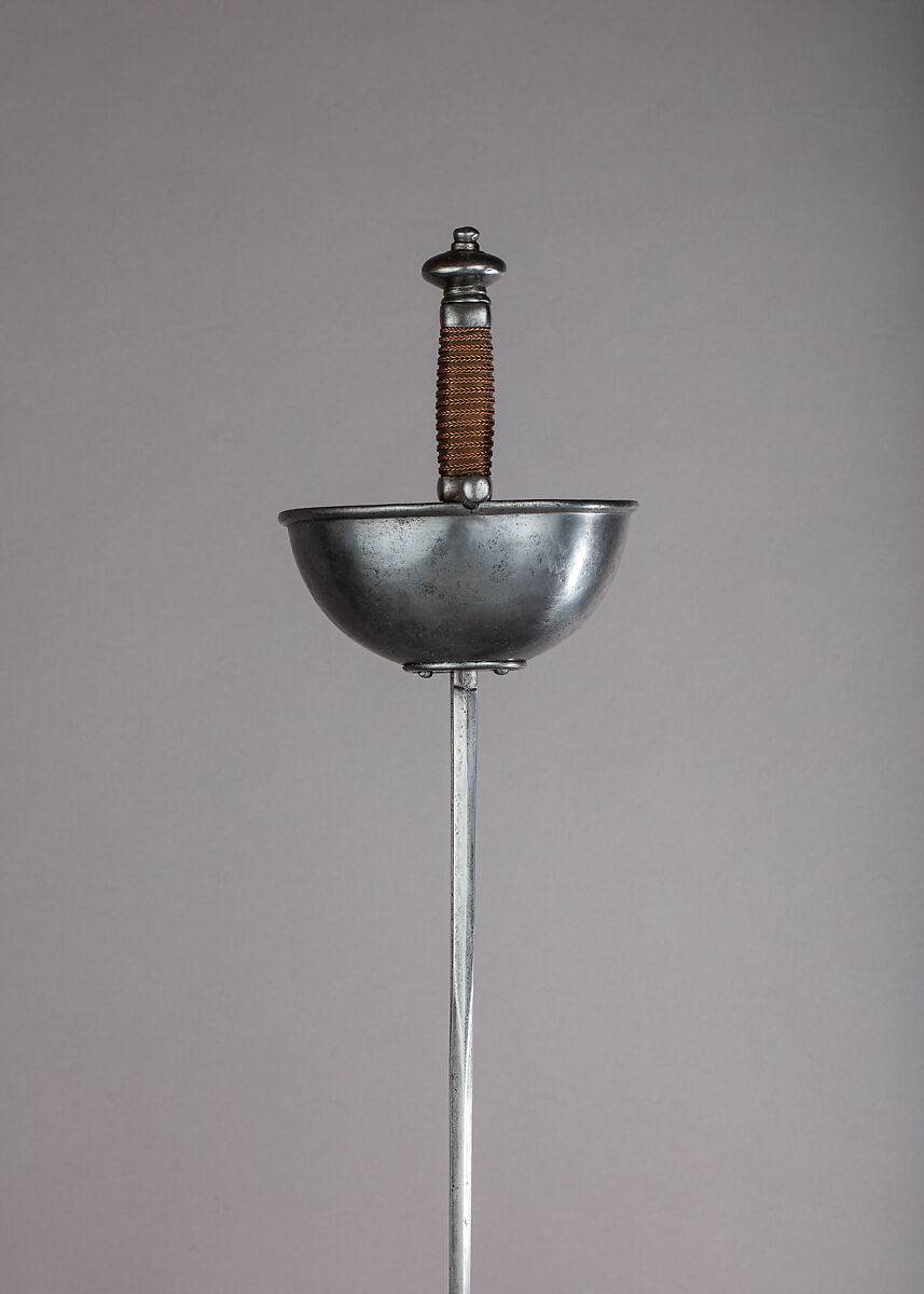 Cup-Hilted Rapier, Steel, copper wire, velvet, Spanish, Toledo