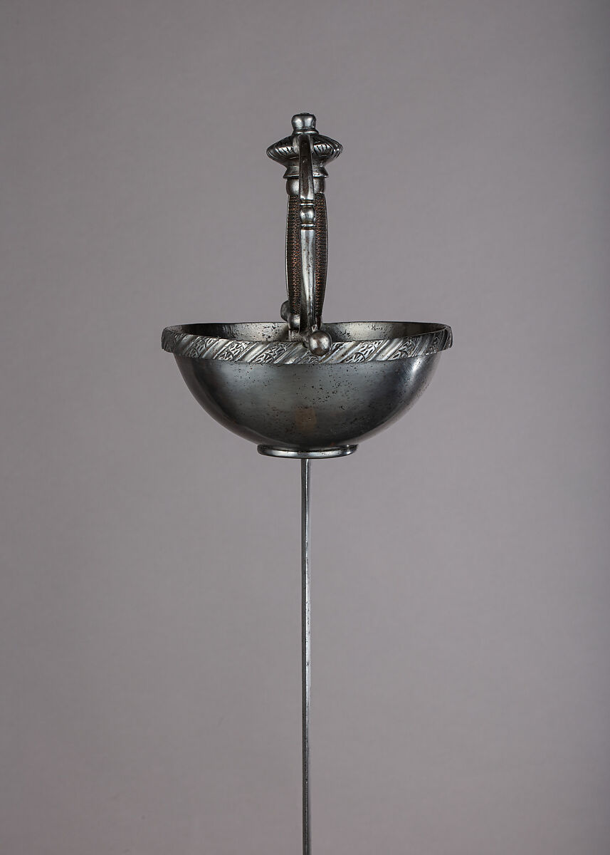 Cup-Hilted Rapier, Steel, copper wire, Spanish