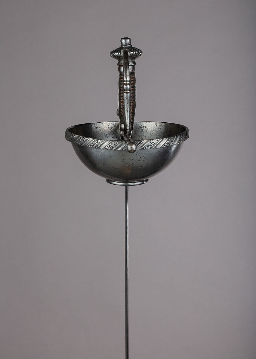 Cup-Hilted Rapier, Steel, copper wire, Spanish
