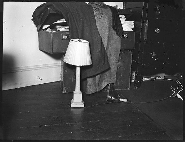 [Lamp on Floor and Trunk Draped with Clothes, Possibly New York City], Walker Evans (American, St. Louis, Missouri 1903–1975 New Haven, Connecticut), Film negative 