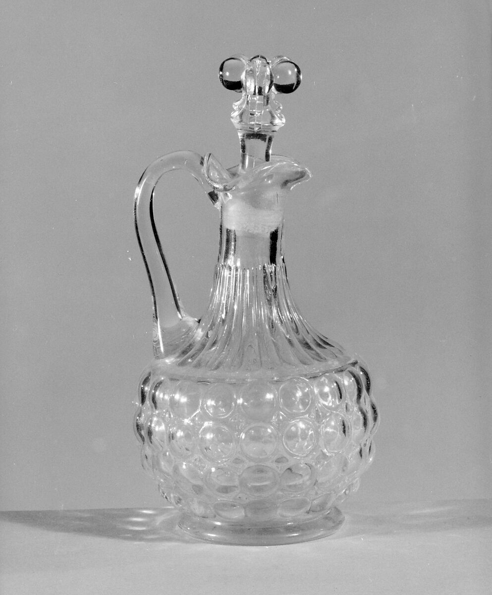 Cruet, Adams and Company, Pressed yellow glass, American 