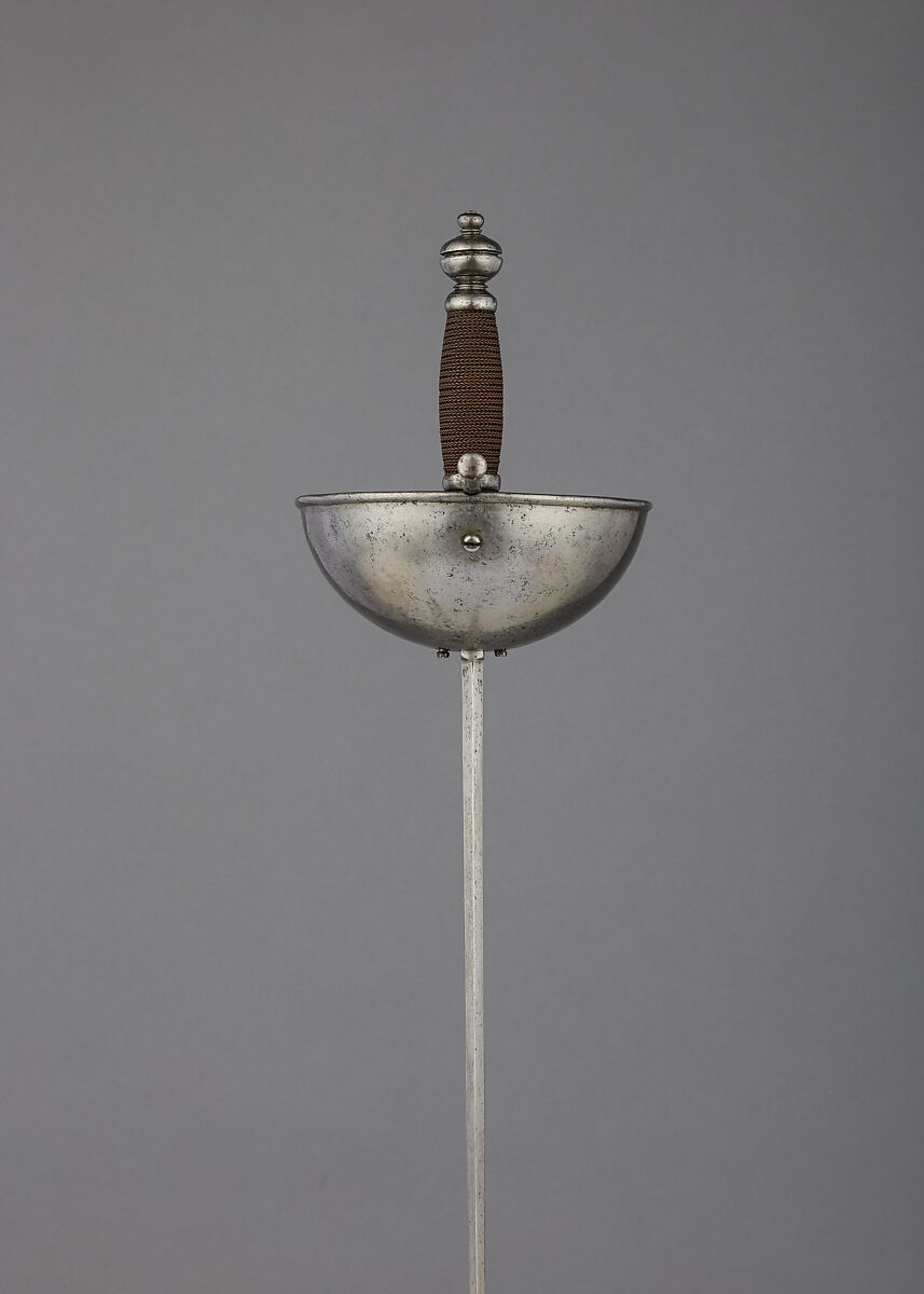 Cup-Hilted Rapier, Steel, copper wire, hilt, Spanish; blade, German