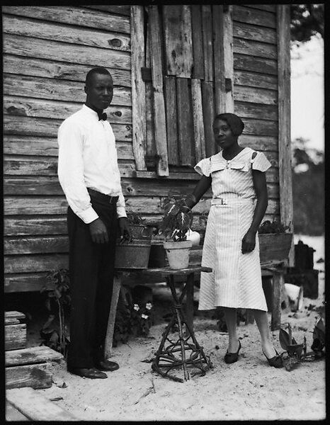 [Man in Bow Tie and Woman Outside House, Florida], Walker Evans (American, St. Louis, Missouri 1903–1975 New Haven, Connecticut), Film negative 