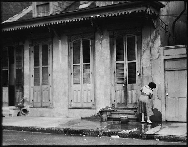 Walker Evans | [Woman Outside Shuttered House, New Orleans, Louisiana ...