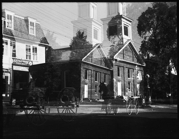 [Double Exposure: Horse-Drawn Carriage in Front of General Store and Post Office, Plainfield, New Hampshire], Walker Evans (American, St. Louis, Missouri 1903–1975 New Haven, Connecticut), Film negative 