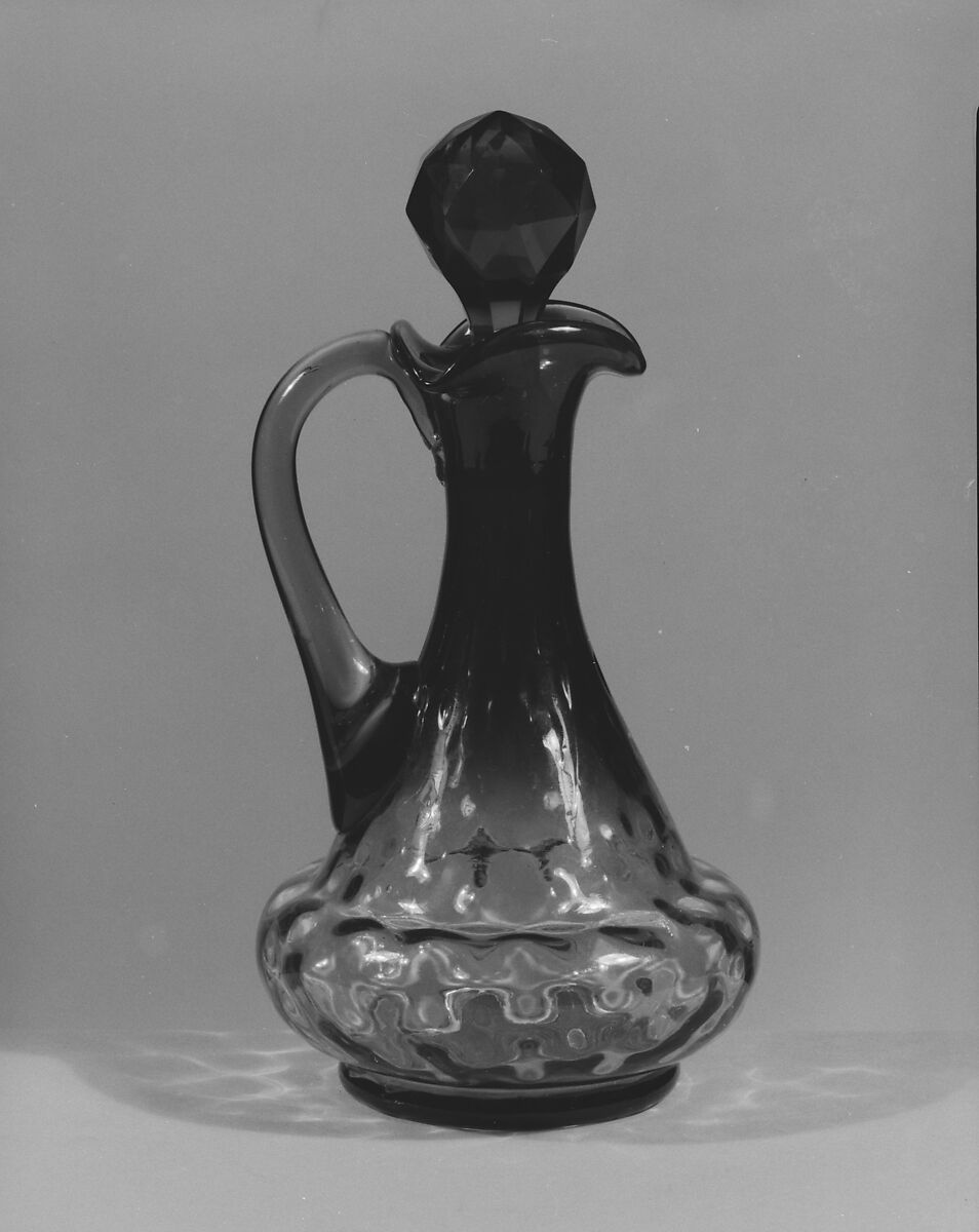 Cruet, Probably Hobbs, Brockunier and Company (1863–1891), Blown glass, American 