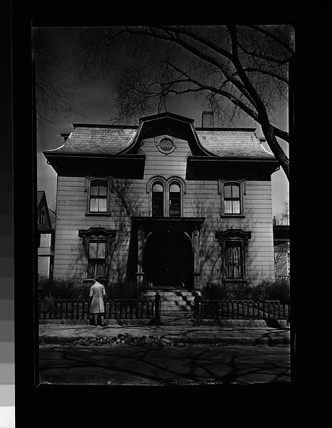 Walker Evans | [Italianate Revival House with Man on Sidewalk, Possibly ...