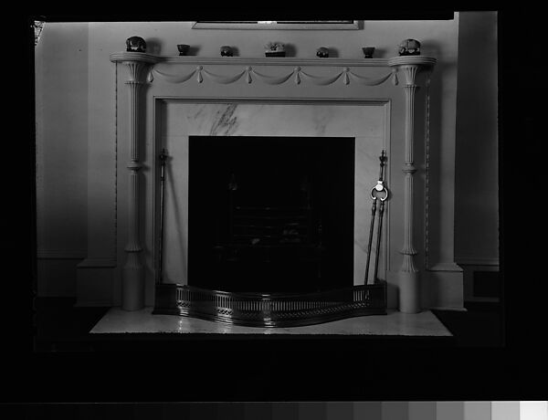 [Fireplace with Swag and Column Reliefs], Walker Evans (American, St. Louis, Missouri 1903–1975 New Haven, Connecticut), Film negative 