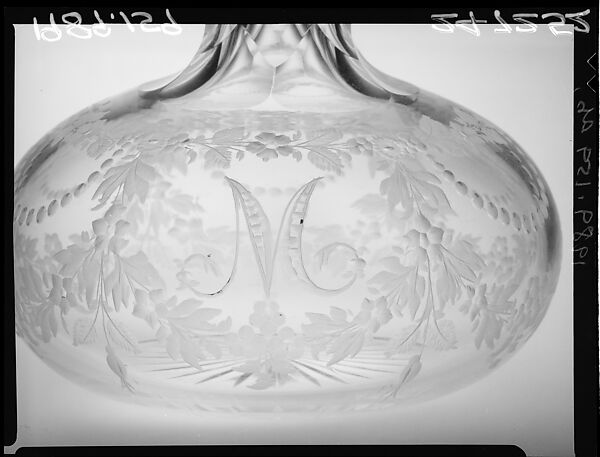 Cruet, Possibly engraved by Louis Friedrich Vaupel (1824–1930), Blown, cut, and engraved glass, American