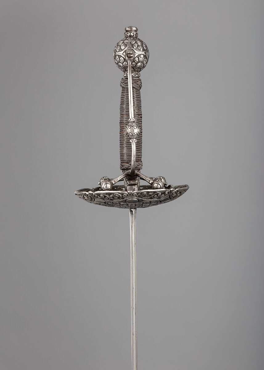 Transitional Rapier, Tomas Aiala (Spanish, Toledo, active 17th century), Steel, wood, Hilt, possibly French or Spanish; blade, Spanish, Toledo