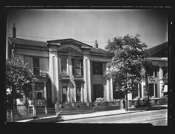 [Greek Revival House with Broken Pediment Above Full-Height Entry Porch, South End, Boston, Massachusetts]