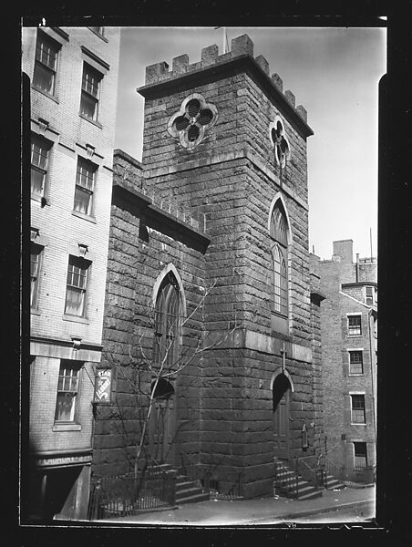 [Gothic Revival Church (St. John's), Bowdoin Street, Boston, Massachusetts], Walker Evans (American, St. Louis, Missouri 1903–1975 New Haven, Connecticut), Film negative 