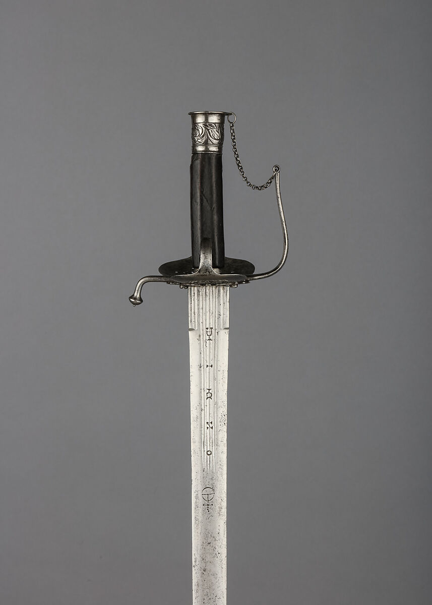 Small Sword, Steel, wood, leather, possibly Italian or Spanish; blade, possibly German, Solingen