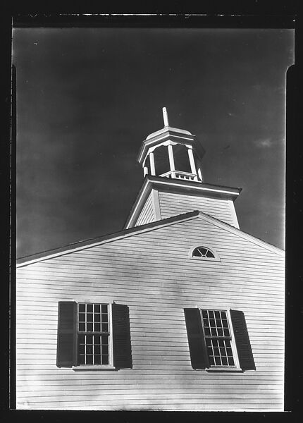 [Detail of Church Façade with Octagonal Belltower, Wellfleet, Massachusetts], Walker Evans (American, St. Louis, Missouri 1903–1975 New Haven, Connecticut), Film negative 