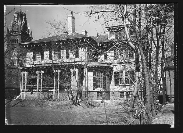 [Italianate Revival House with Paired Columns in Entry Porch, Cambridge, Massachusetts]