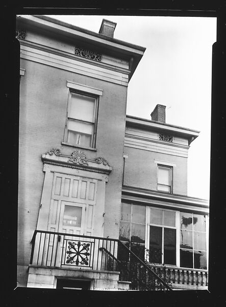 [Doorway and Adjacent Porch of Greek Revival House, Hudson, New York], Walker Evans (American, St. Louis, Missouri 1903–1975 New Haven, Connecticut), Film negative 