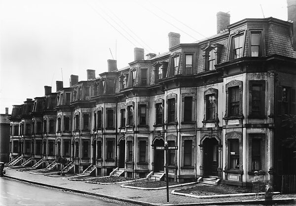 [Second Empire Row Houses on Cedar Street, Boston, Massachusetts], Walker Evans (American, St. Louis, Missouri 1903–1975 New Haven, Connecticut), Film negative 