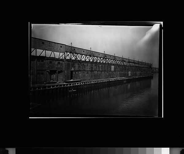 [Pier with Brick Storage Facility], Walker Evans (American, St. Louis, Missouri 1903–1975 New Haven, Connecticut), Film negative 