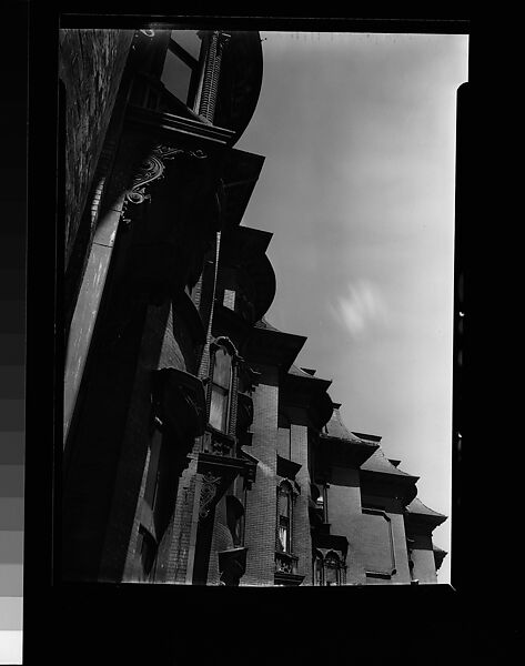 [Rooflines of Town Houses in South End, Boston, Massachusetts], Walker Evans (American, St. Louis, Missouri 1903–1975 New Haven, Connecticut), Film negative 