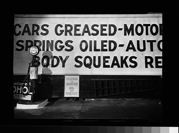 [Filling Station Pump and Billboard], Walker Evans (American, St. Louis, Missouri 1903–1975 New Haven, Connecticut), Film negative 