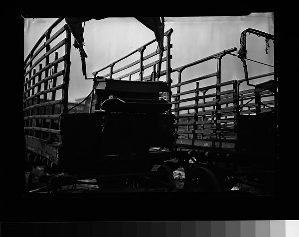[Farmers' Flatbed Wagons, Old Wallabout Market, Brooklyn, New York], Walker Evans (American, St. Louis, Missouri 1903–1975 New Haven, Connecticut), Film negative 