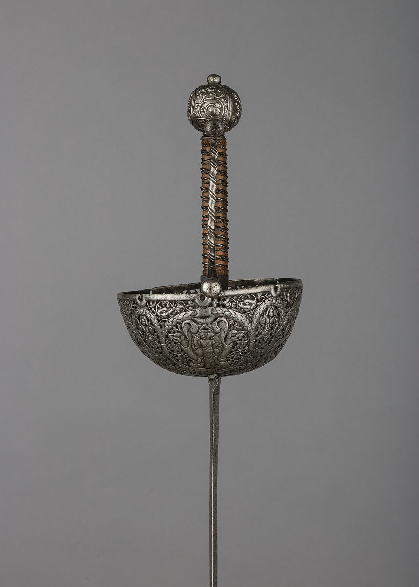 Cup-Hilted Rapier, Steel, brass, French