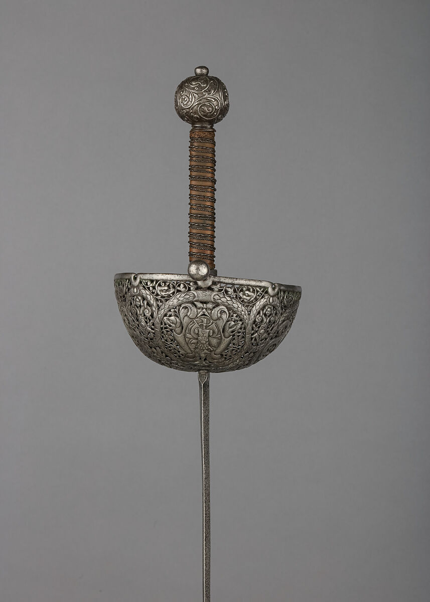 Cup-Hilted Rapier, Steel, brass, French