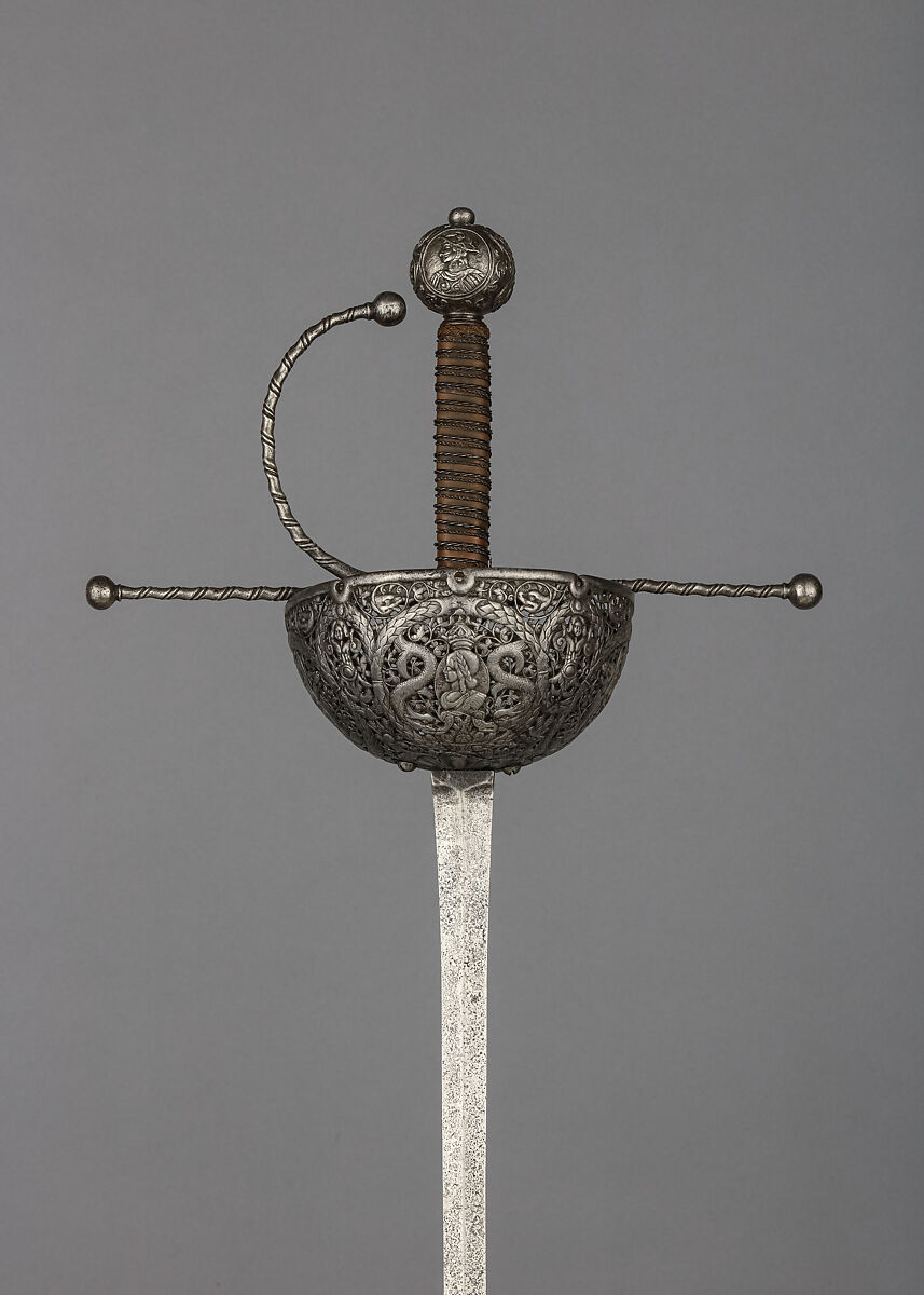Cup-Hilted Rapier, Steel, brass, French 