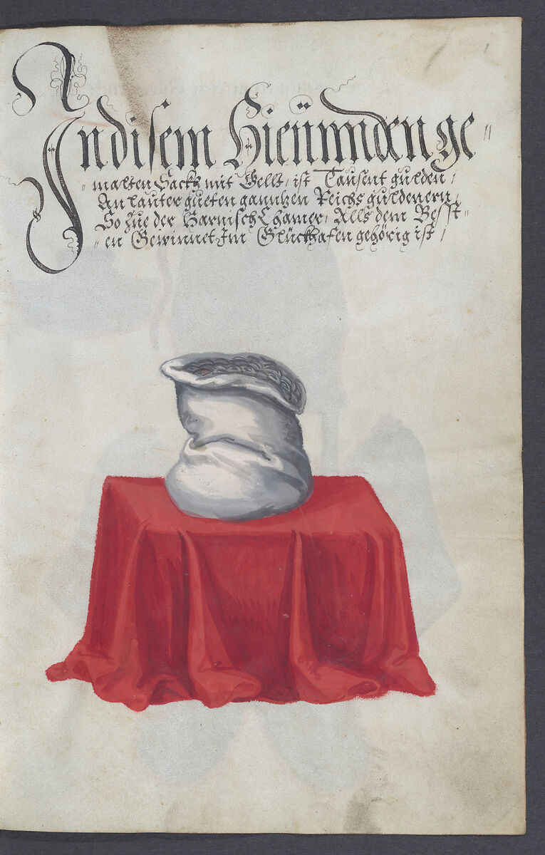 Illustrated Manuscript Inventory of an Armory for Sale by Lottery, Vellum, German