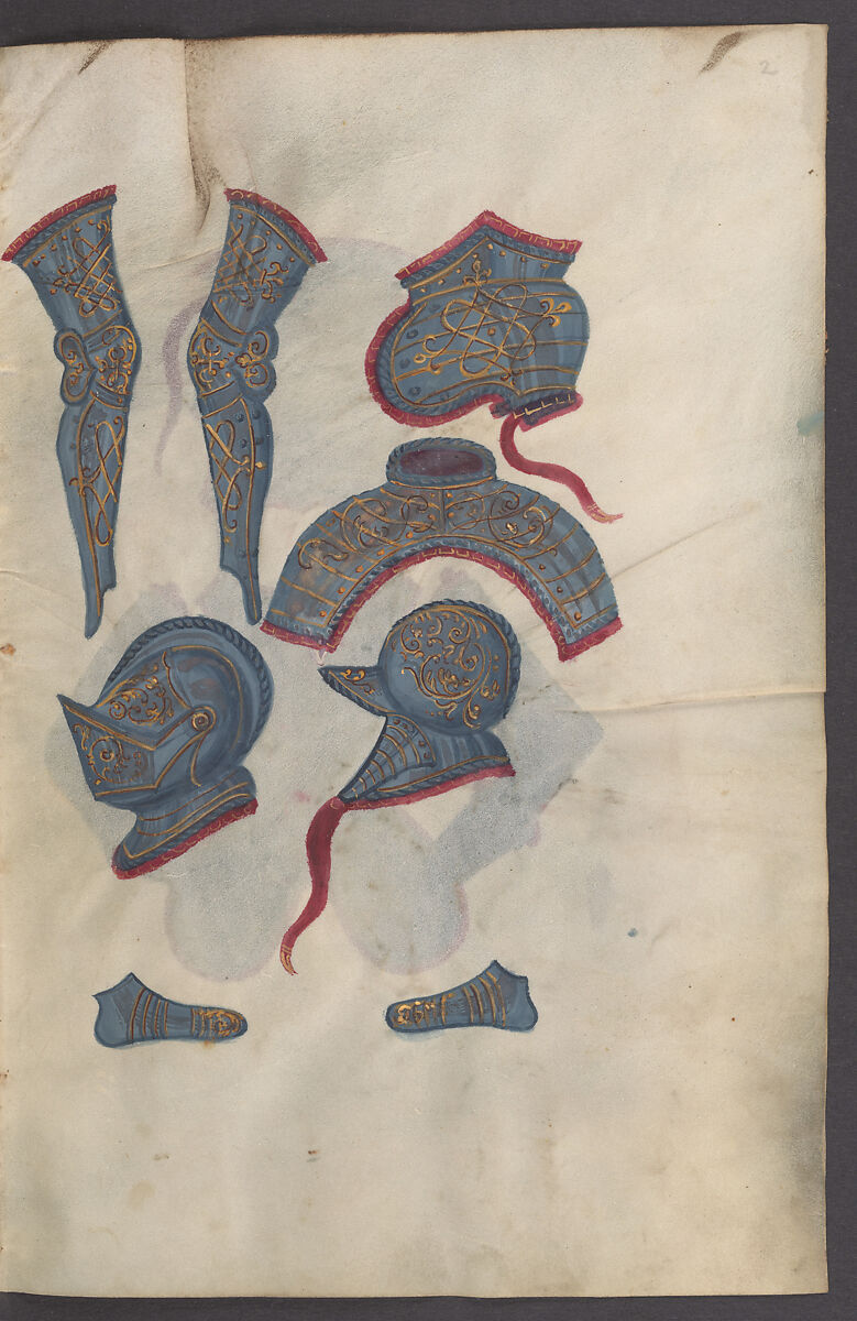 Illustrated Manuscript Inventory of an Armory for Sale by Lottery, Vellum, German