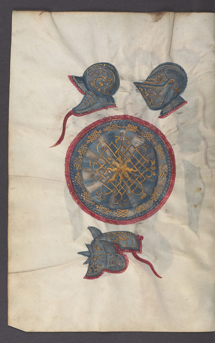 Illustrated Manuscript Inventory of an Armory for Sale by Lottery, Vellum, German