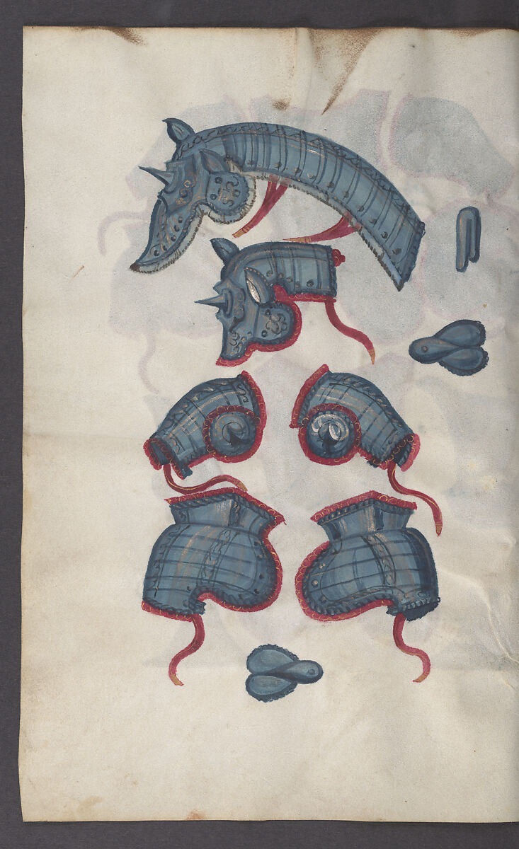 Illustrated Manuscript Inventory of an Armory for Sale by Lottery, Vellum, German