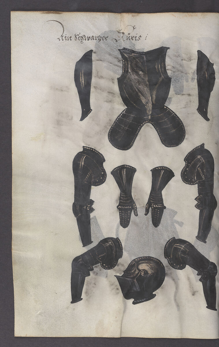 Illustrated Manuscript Inventory of an Armory for Sale by Lottery, Vellum, German