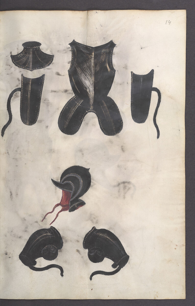 Illustrated Manuscript Inventory of an Armory for Sale by Lottery, Vellum, German