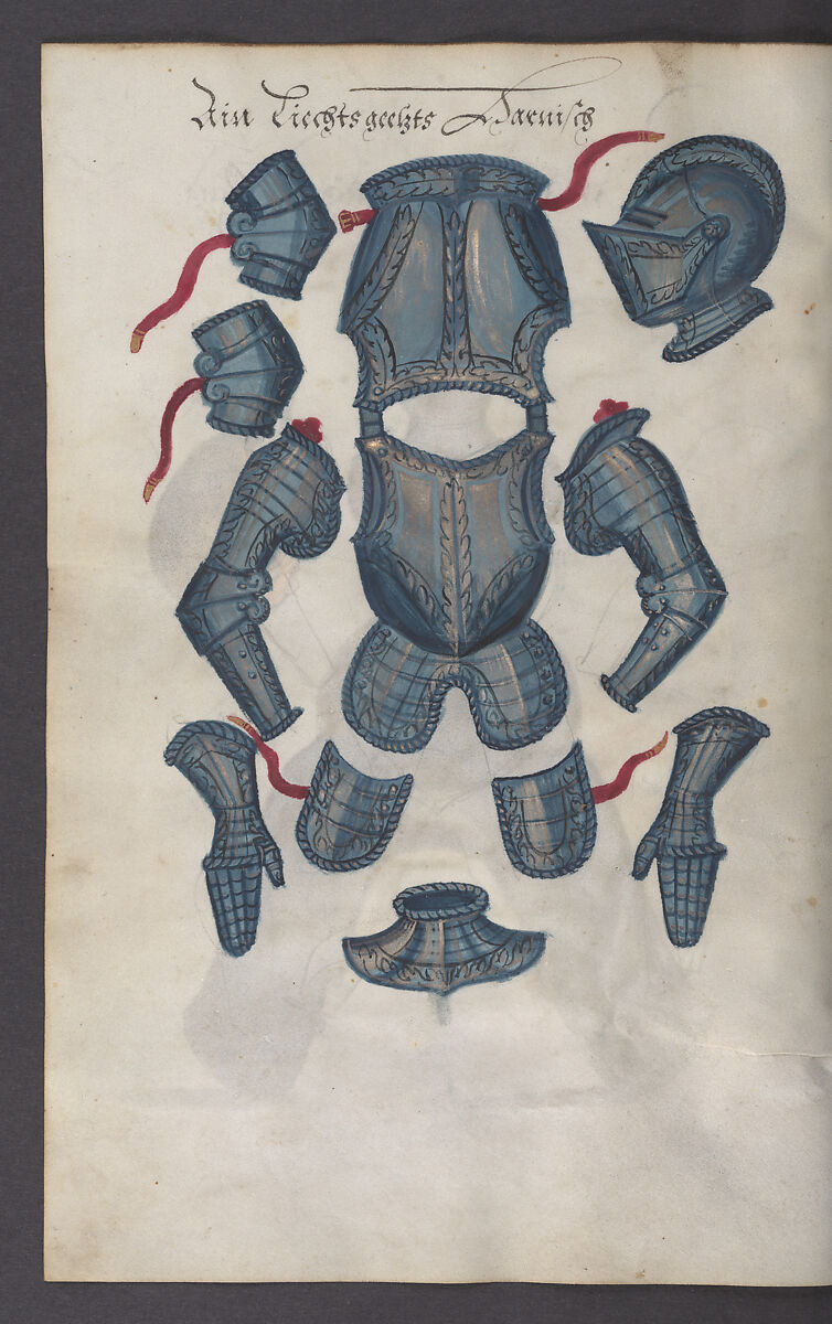 Illustrated Manuscript Inventory of an Armory for Sale by Lottery, Vellum, German