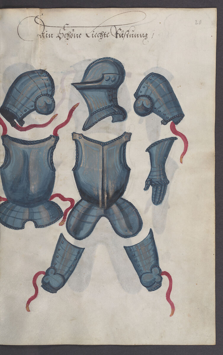 Illustrated Manuscript Inventory of an Armory for Sale by Lottery, Vellum, German
