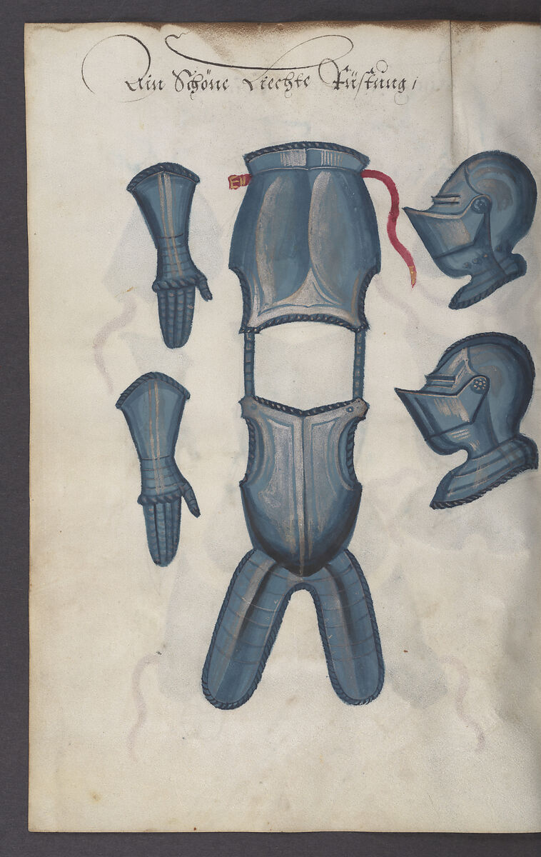 Illustrated Manuscript Inventory of an Armory for Sale by Lottery, Vellum, German
