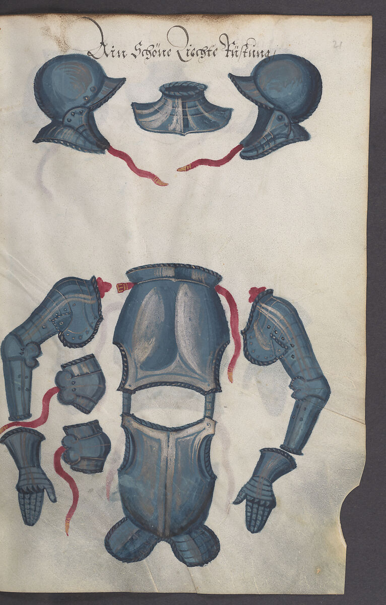 Illustrated Manuscript Inventory of an Armory for Sale by Lottery, Vellum, German