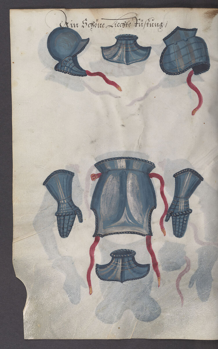 Illustrated Manuscript Inventory of an Armory for Sale by Lottery, Vellum, German